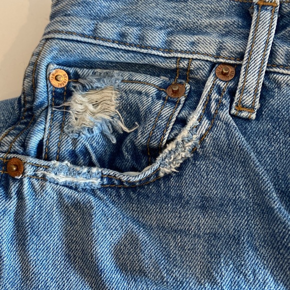 Re/Done 90's High Rise Loose Jeans in Worn Blue Size 27 - Picture 4 of 9